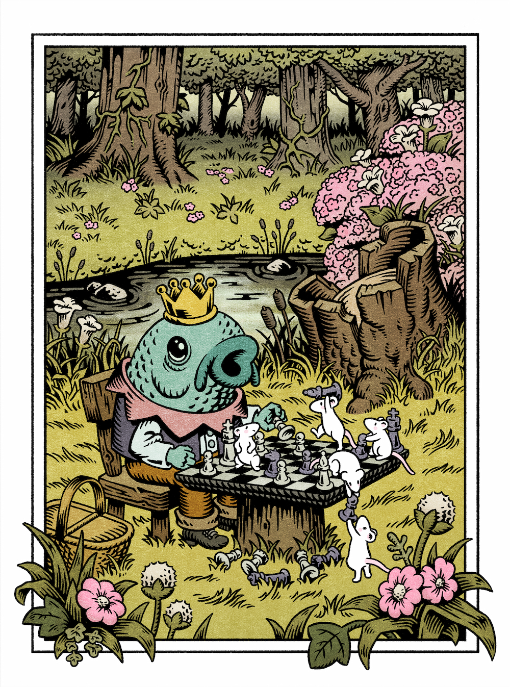Fish chess illustration
